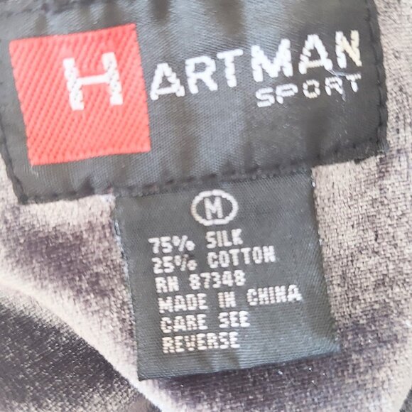 Hartman Sport Women's Size Medium Silk Blend Velour Top Shirt Silver Gray - Picture 9 of 10